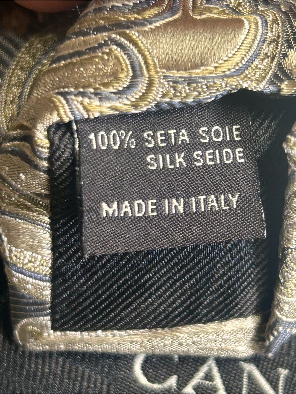 Canali Italy Luxury Silk Tie Paisley Silver Blue Gold Mens Necktie Authentic - Picture 11 of 11